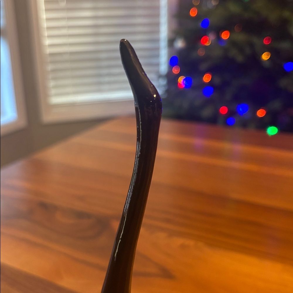 Black Crane Long Neck Bird Ceramic Pottery Art Statue Marked Japan 10.25” - Picture 6 of 8